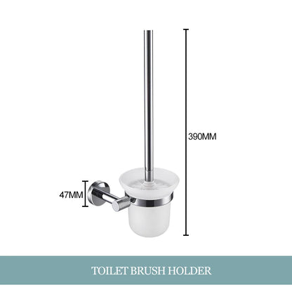 DecorBites™ Bathroom Essentials Set: Towel Bar, Toilet Paper Holder, Bathrobe Hook, Soap Dish, Toilet Brush