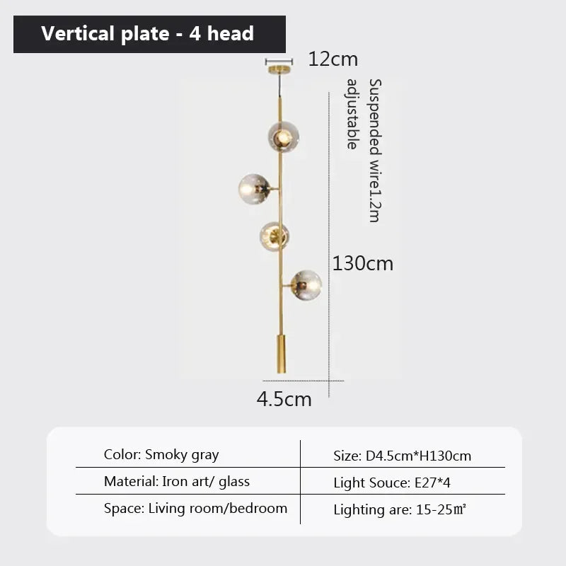 DecorBites™ LED Glass Pendant Chandelier: Modern Nordic Style for Dining Room, Bedroom Decor