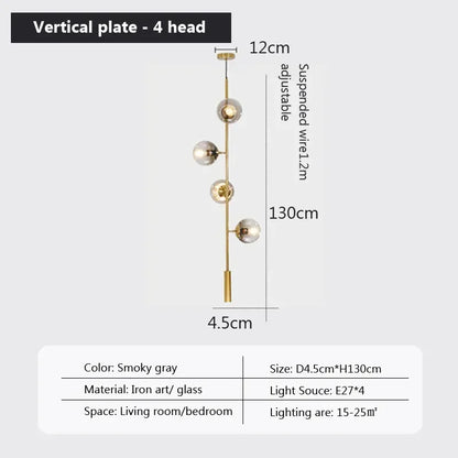 DecorBites™ LED Glass Pendant Chandelier: Modern Nordic Style for Dining Room, Bedroom Decor