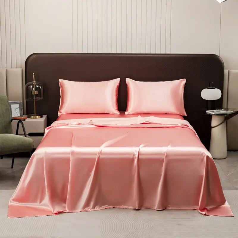 Opulent Solid Color Satin Bedding Set