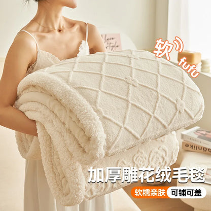 Decobites Winter Wool Blanket: Warm, Thick, Soft Bed Cover for Office, Sofa, or Home