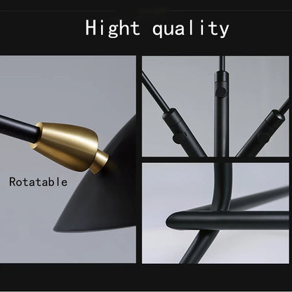 DecorBites™ Black Aluminum Nordic LED Floor Lamp for Living Room, Bedroom - Standing Tall E27 Light