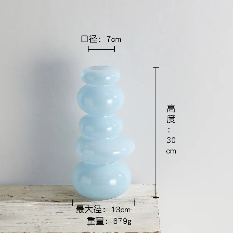 DecorBites™ Terrario de cristal geométrico con forma de pila de guijarros para decoración del hogar