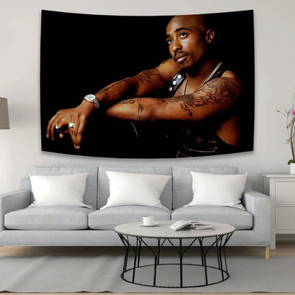 Decobites 2Pac Tapestry Hip-Hop Style Wall Hanging for Home Décor and Dormitory