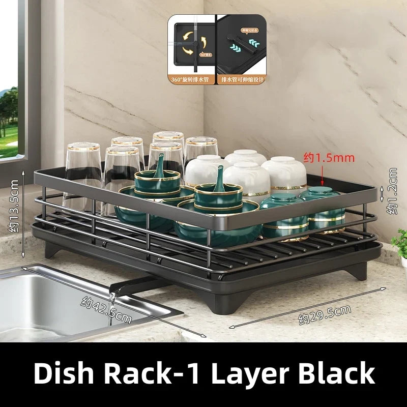 DecorBites™ Kitchen Counter Organizer Rack for Dishes, Knives, Pots, Utensils & Tableware Storage