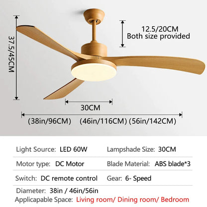 DecorBites™ 56 Inch 3-Leaf Fan Light with Remote Control for Modern Restaurant Settings