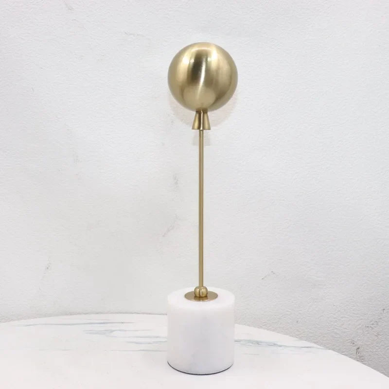 DecorBites™ Golden Geometric Balloon Metal Ball Sculpture & Decorative Figurine
