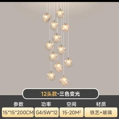 Lámparas colgantes tipo araña cúbicas DecorBites™ para restaurantes, lofts, escaleras, dormitorios y decoración artística.