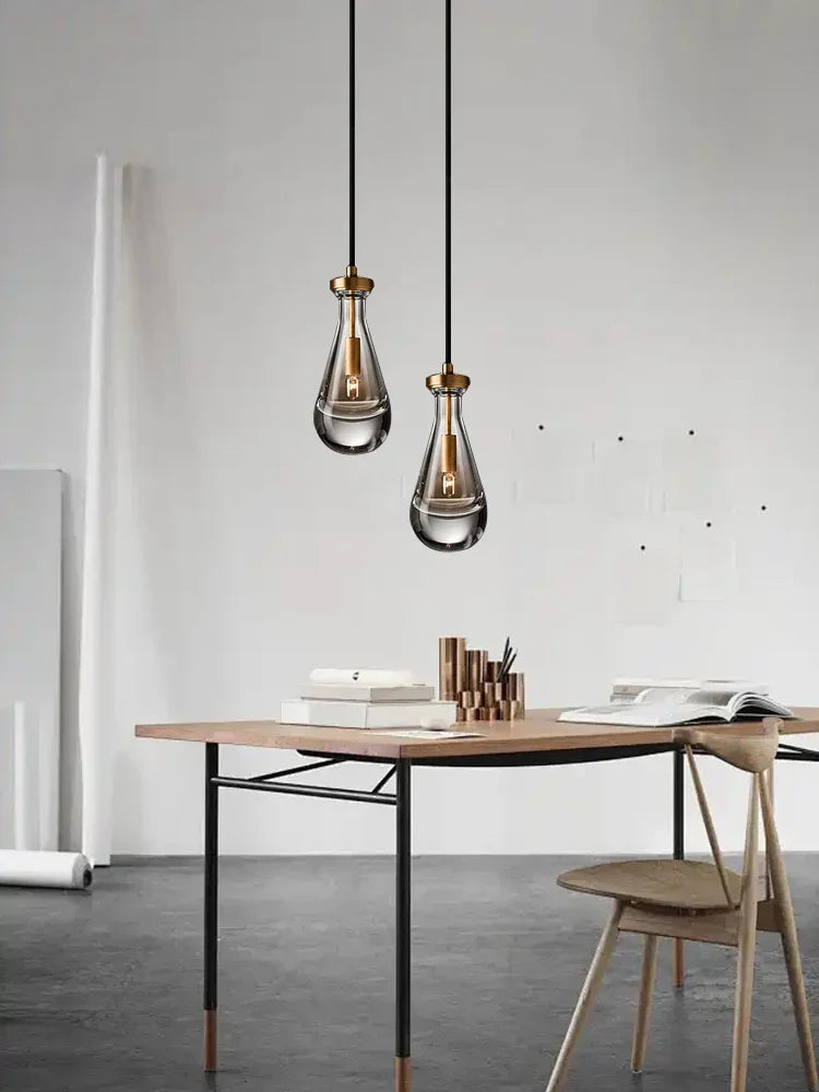 Lámpara colgante de cristal DecorBites™ Crystal Copper, decoración dorada para el hogar.