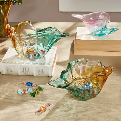 DecorBites™ Conch Candy Jar & Fruit Tray: Creative Transparent Glass Storage Basket