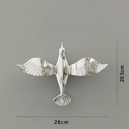 DecorBites™ Gold/Silver Pigeon Wall Ornaments - Dove Statue for Living Room Aesthetics
