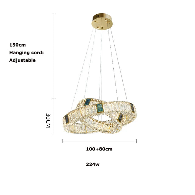 DecorBites™ Golden LED Ring Chandelier for Modern Luxury Living and Dining Spaces