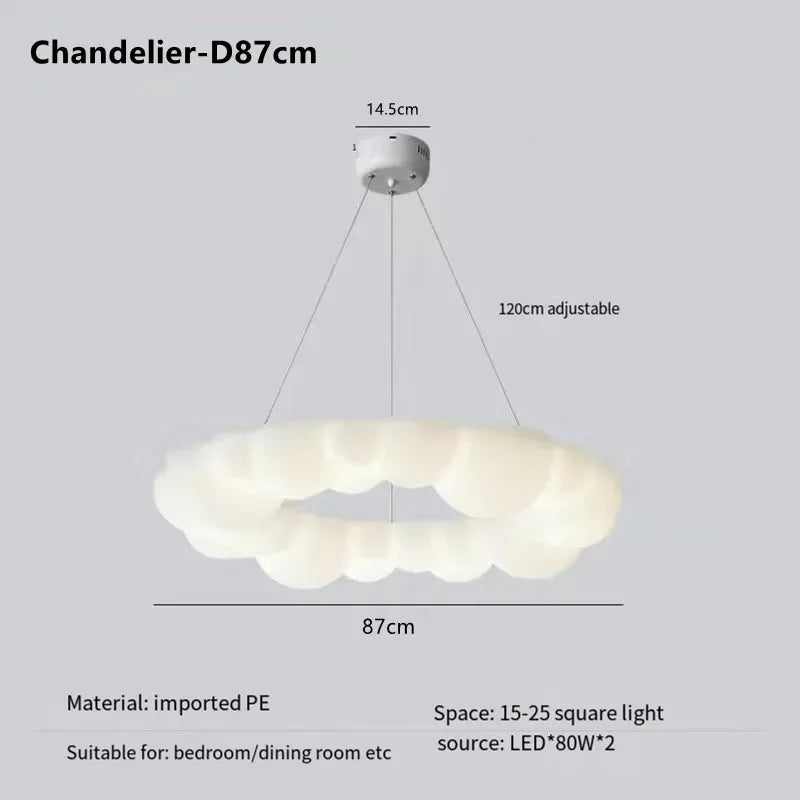 DecorBites™ Cloud Pendant LED Chandelier for Living Dining Bedroom Ceiling Lamps
