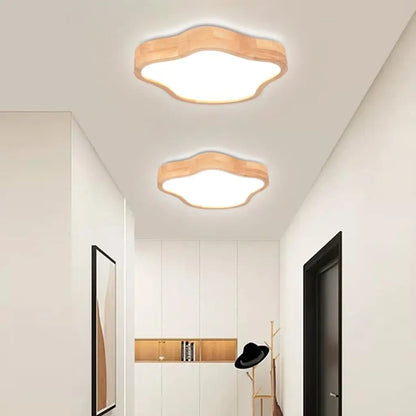 DecorBites™ Cloud Shape Wooden LED Ceiling Light for Modern Nordic Home Living Room Surface Fixture
