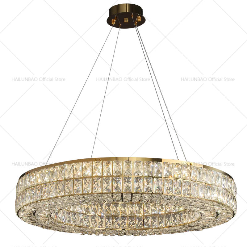 DecorBites™ Crystal Chandelier: Modern Luxury Lighting for Living Room, Restaurant, and Villa