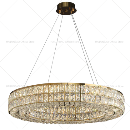 DecorBites™ Crystal Chandelier: Modern Luxury Lighting for Living Room, Restaurant, and Villa