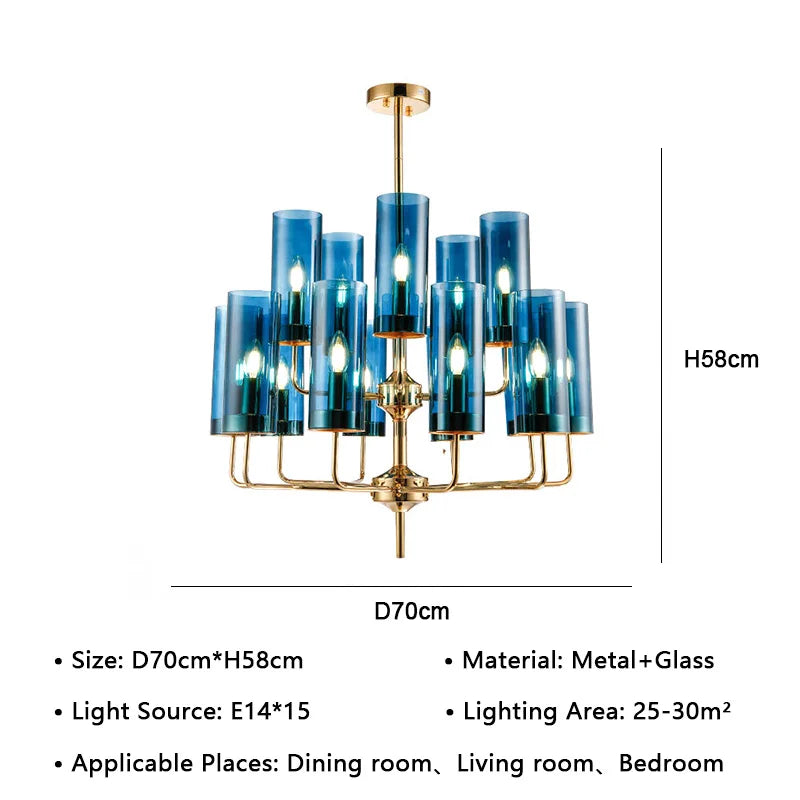 DecorBites™ American Lustre Glass Chandelier LED Pendant Light Fixture