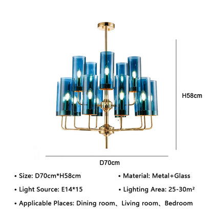 DecorBites™ American Lustre Glass Chandelier LED Pendant Light Fixture