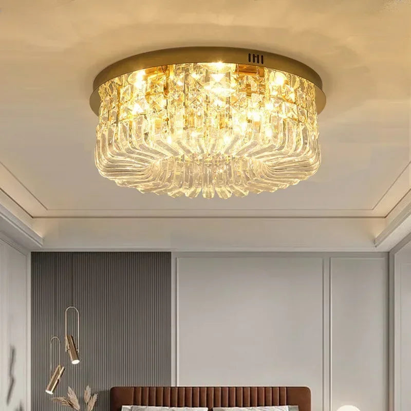 Gold Crystal LED Chandelier Ceiling 50cm