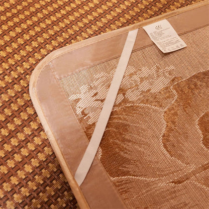 طقم حصيرة وغطاء وسادة تبريد من الخيزران من DecorBites™ - وسادة سرير سميكة مزدوجة الجوانب لفصل الصيف