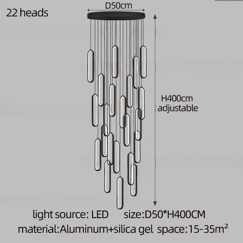 DecorBites™ LED Staircase Branch Chandelier for Modern Living & Dining Rooms