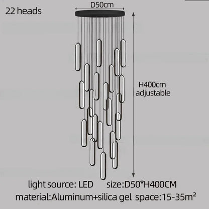 DecorBites™ LED Staircase Branch Chandelier for Modern Living & Dining Rooms