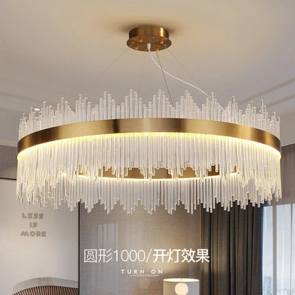 DecorBites™ Crystal Chandelier: Modern Nordic LED Lighting for Living Room, Dining, and Bedroom