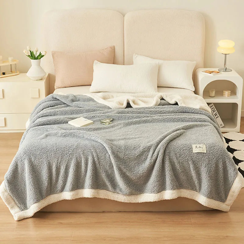 بطانية DecorBites™ من الصوف المرجاني: غطاء أريكة فائق النعومة بمقاس واحد للمكتب، بطانية قيلولة مريحة