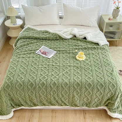 بطانية DecorBites™ من الصوف المرجاني: شال دافئ ناعم متعدد الاستخدامات لطيف على البشرة