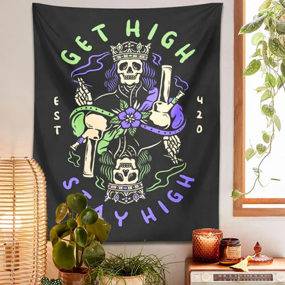 Decobites Skull Tapestry Wall Hanging for Trippy Home Decor