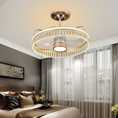 DecorBites™ Black Gold LED Ceiling Fan Chandelier: Luxury Nordic Modern Design