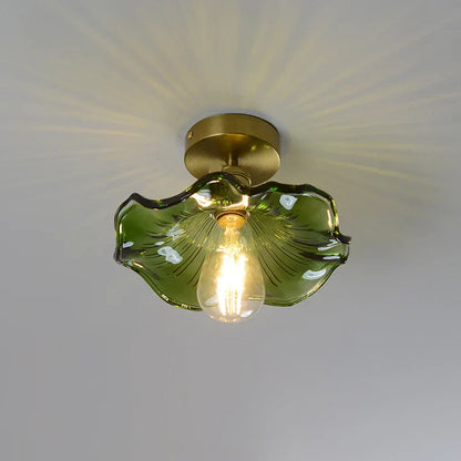 DecorBites™ Green Glass LED Ceiling Lamp for Home Living Room and Hallway Lighting