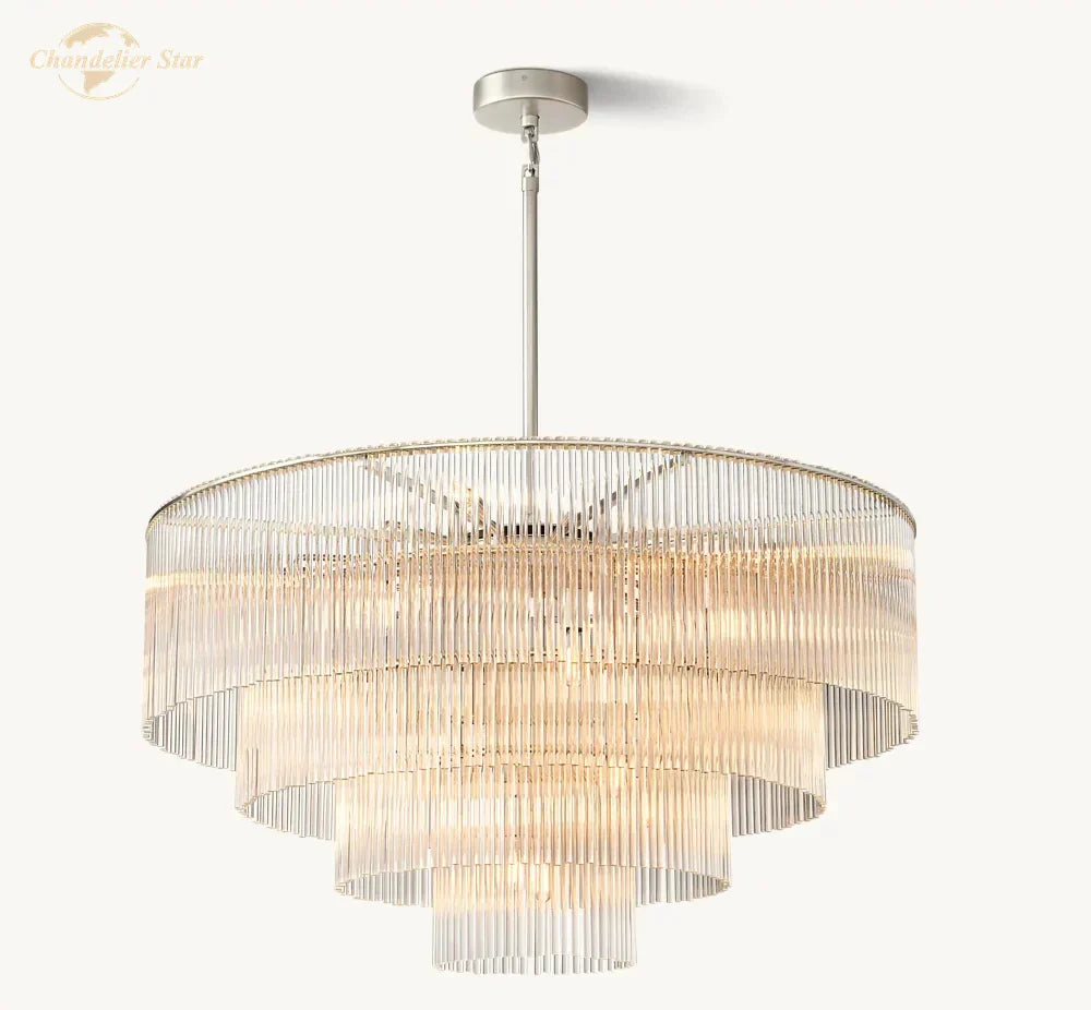 DecorBites™ LED Amadeo Round Crystal Chandelier for Living and Dining Room Decor