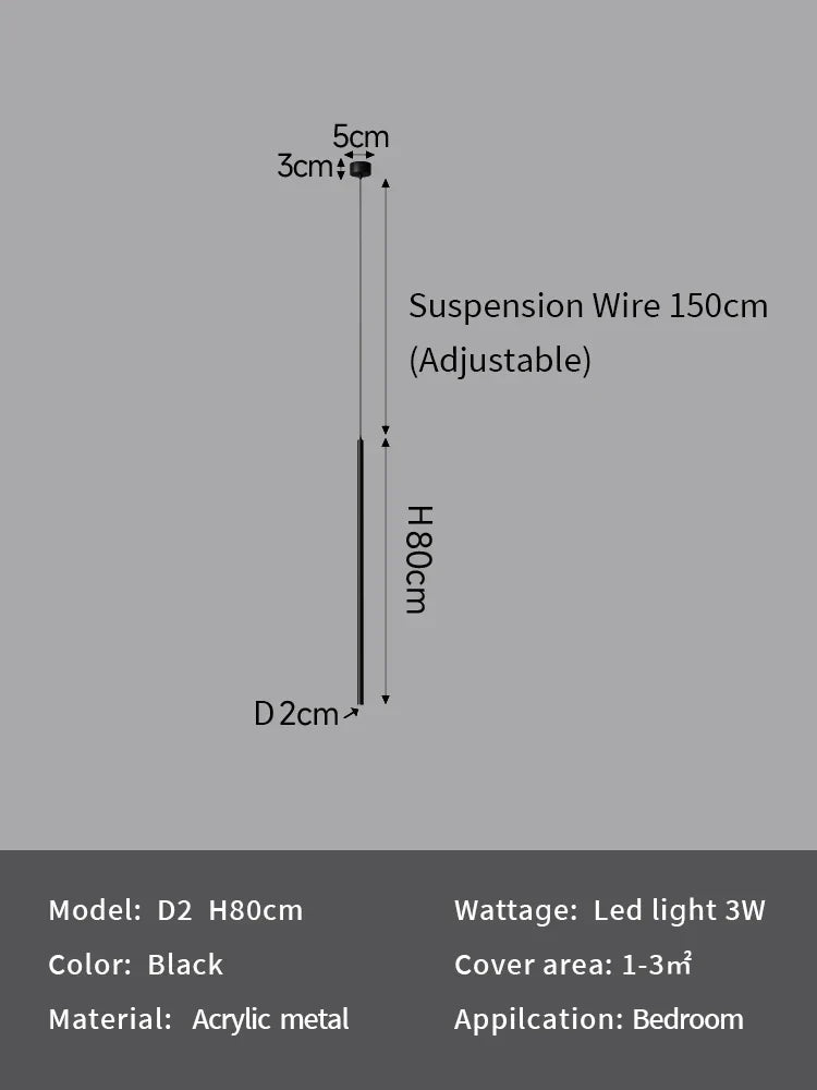 DecorBites™ LED Pendant Lights: Modern Minimalist Bedroom Chandelier Lamps for Living Room Décor