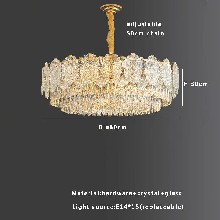 Lámpara de mesa de comedor de cristal dorado Decorbites™ | Luces de colgante de cristal redondo moderno