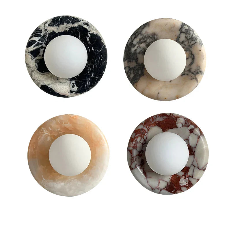 DecorBites™ Jade Marble Wall Sconce Lamps: Luxury Light Fixtures for Bedroom, Bathroom, Aisle Decor