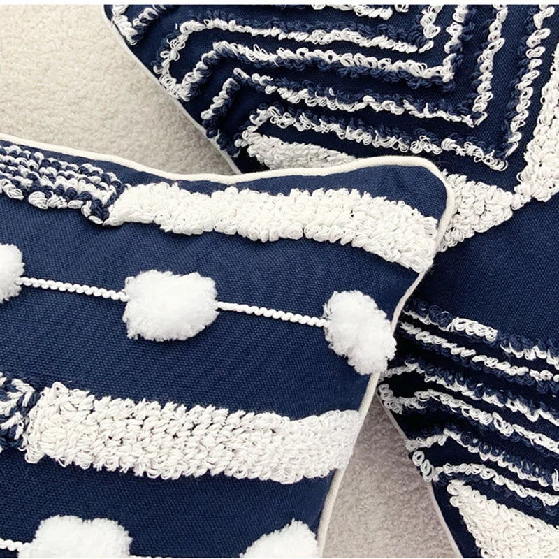 غطاء وسادة ديكوربايتس™ بتصميم هندسي مزخرف بشراشيب، 30×50 سم