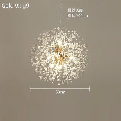 DecorBites™ Dandelion Crystal Ceiling Lamp Chandelier for Bedroom Dining Room Kitchen Island