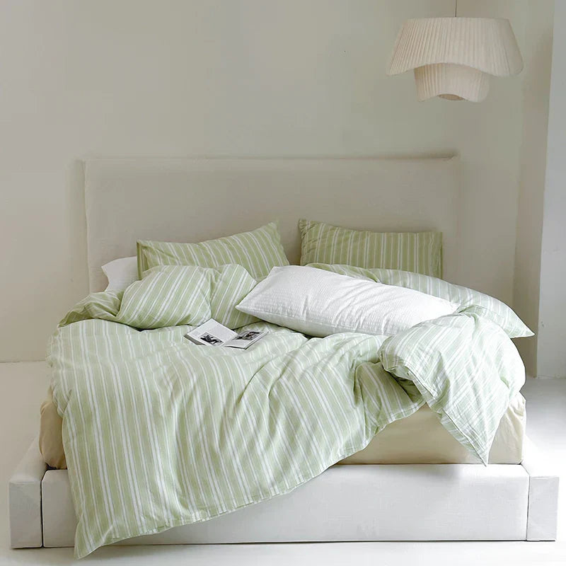 Juego de funda nórdica a rayas negras 100% algodón en varios tamaños de DecorBites™