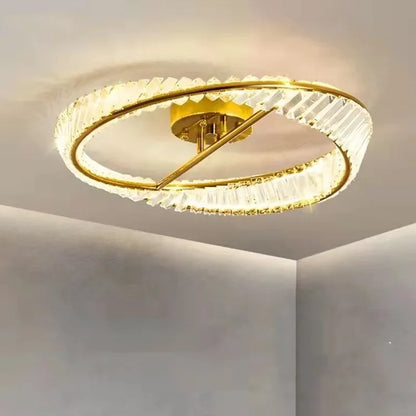 DecorBites™ Gold Metal LED Dimmable Ceiling Light with K9 Crystals