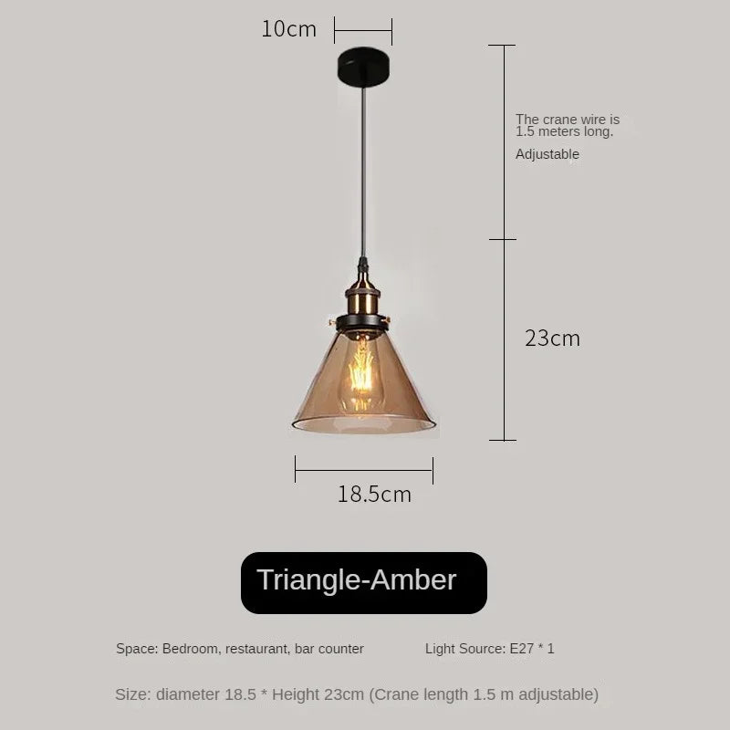 Decorbites™ Bernsteinfarbenes Vintage-Glas-Pendant-Licht für elegante Esszimmer-Dekoration