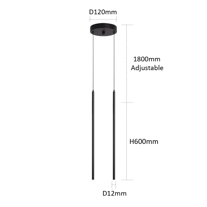ديكوربايتس™ مصباح LED أسود رفيع 50 سم 60 سم معلق للمطعم والبار، على الطراز الاسكندنافي البسيط