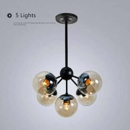 DecorBites™ Glass Bean Industrial Pendant Light for Living Room Bedroom Loft