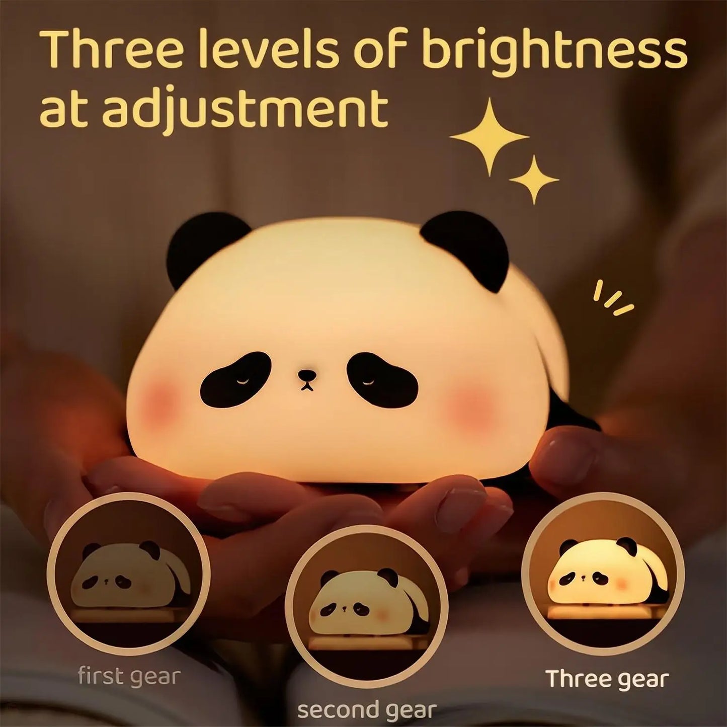 DecorBites™ Cute Panda Silicone LED Night Light USB Rechargeable Timer Sleep Lamp
