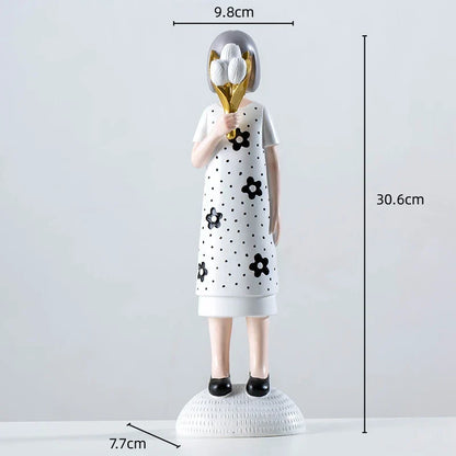 DecorBites™ Cartoon Girls Resin Figure Sculpture for Home Decor