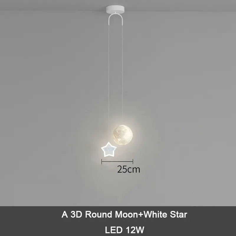 ديكوربايتس™ مصباح معلق للأطفال على شكل نجمة وقمر مع جهاز تحكم عن بعد للتحكم في الإضاءة
