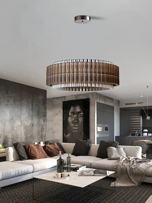 DecorBites™ Crystal Chandelier: Elegant Dimmable LED Light Fixture for Living Room & Dining Décor