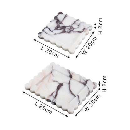 DecorBites™ Calacatta Viola Marble Tray: Luxury Vanity & Kitchen Decor Tray