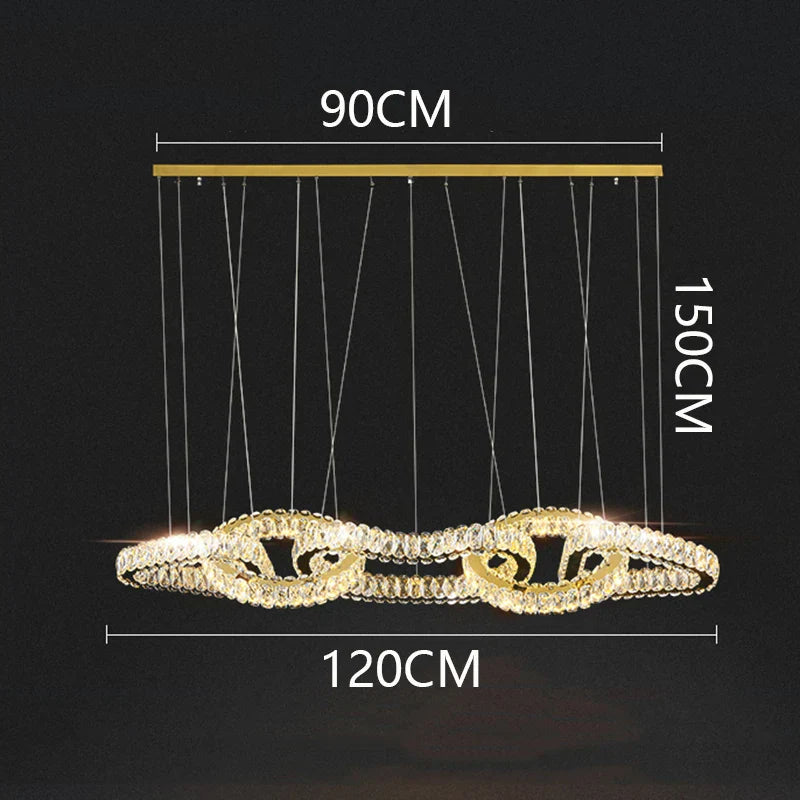 DecorBites™ Crystal Chandelier: Luxury Living Room & Dining Room Pendant Light