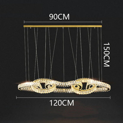 DecorBites™ Crystal Chandelier: Luxury Living Room & Dining Room Pendant Light